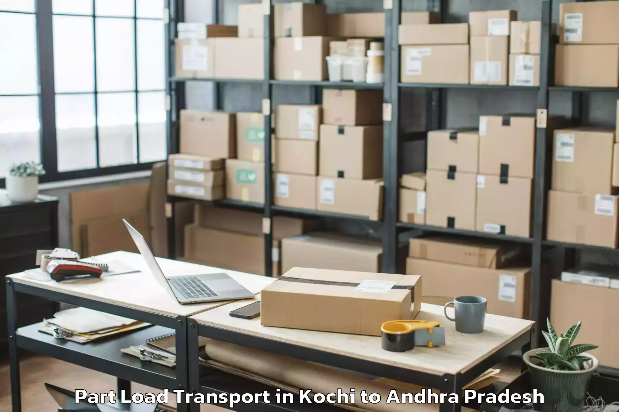 Top Kochi to Peddaraveedu Part Load Transport Available